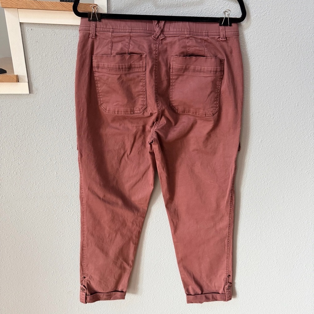 WIT & WISDOM Ab'solution Roll Cuff Stretch Utility Pants In Rum Raisin Sz 12 - Picture 7 of 16